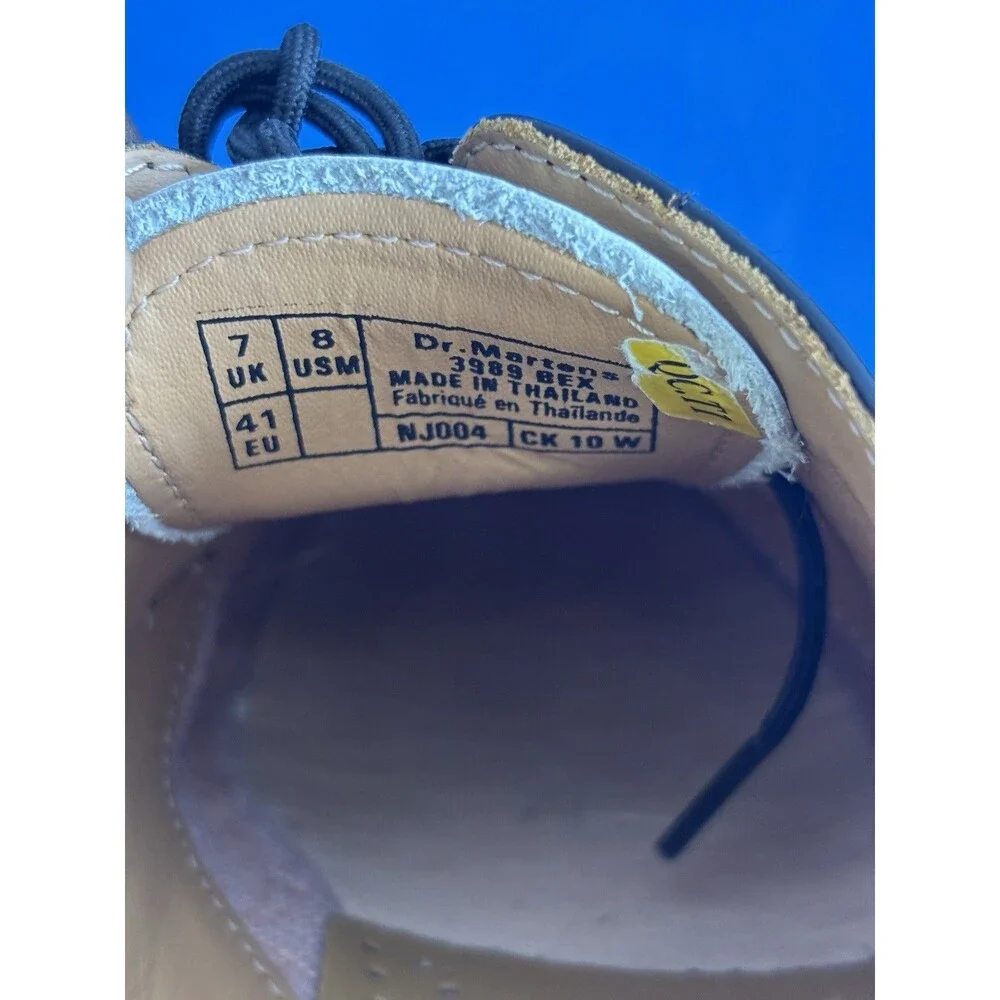 Dr. Martens 3989 Brogue Black and White Leather Size US 8M NJ004 CK 10 W